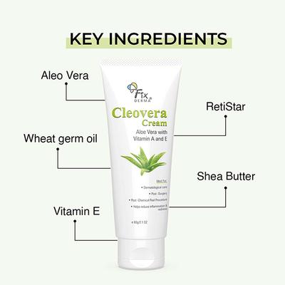 Fixderma Cleovera Cream Helps In Reducing Inflammation & Redness 60 gm - Face Creams