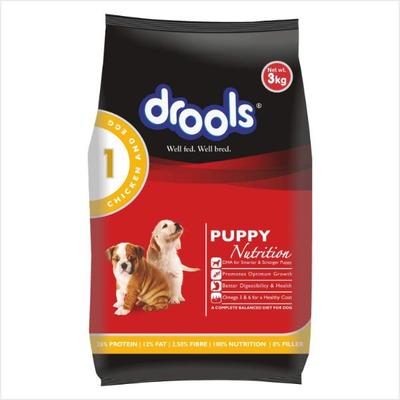 Drools Chicken & Egg Puppy Dog Food 3 kg (With Free Drools Biscuit 400 gm) - Petfood