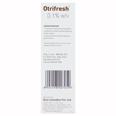 OTRIFRESH 0.1% Nasal Spray 10ml - Nasal Congestion-Nas