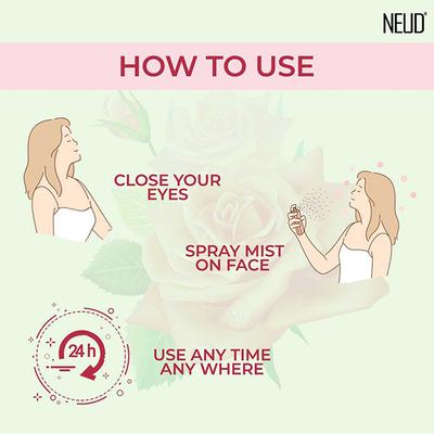 NEUD Rose Water Facial Mist Spray for Refreshed and Toned Skin 100 ml - Face Gels