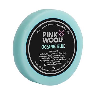 Pink Woolf Luxury Shaving Soap - Oceanic Blue (Refill) 50 gm - Shaving Creams