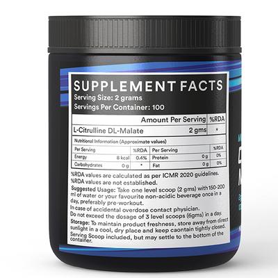 INLIFE Micronized Citrulline Malate Powder 200 gm - Workout Essentials
