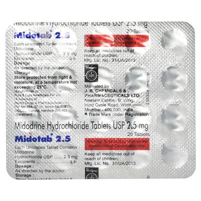 MIDOTAB 2.5 Tablet 20's - Hypotension-Vas