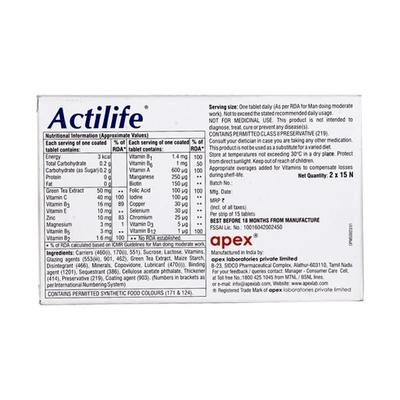 Actilife Tablet 15'S - Supplements-Vam