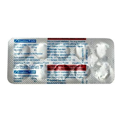 Etoshine 120mg Tablet 10'S - Pain relief-Nsa