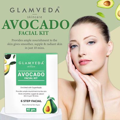 Glamveda Avocado Superfood Skin Brightening Facial Kit For Women 40 gm - Facial Kits