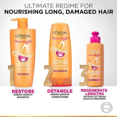 L'Oreal Paris Dream Lengths Detangling Conditioner with Vegetal Keratin and Castor Oil 180ml - Conditioners