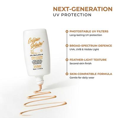 Eclipse Solaire Aqua Fusion Tinted Sunscreen SPF50 PA+++ Infused with Himalayan Spring Water 30 ml - Face Sunscreen