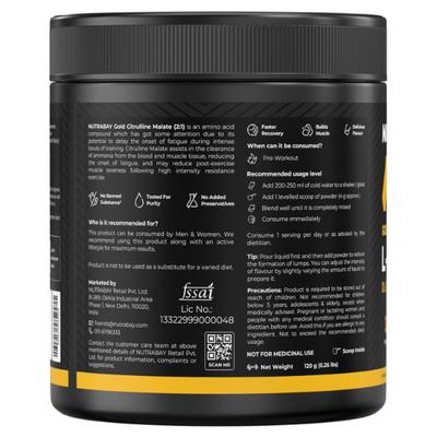 Nutrabay Gold Citrulline Malate Powder - Lemon 120 g - Workout Essentials