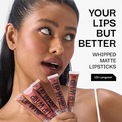 Fae Beauty Lip Whip 12H Matte Liquid Lipstick,Vegan, Enriched with Vitamin E and Cherry Coffee - Stroke 10 ML - Liquid Lipsticks