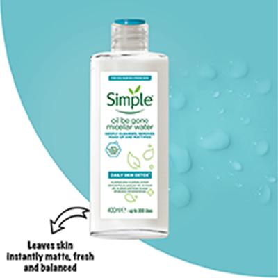 Simple Daily Skin Detox Oil Be Gone Micellar Water 400 ml - Toners