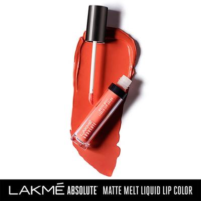 Lakme Absolute Matte Melt Liquid Lip Color Crazy Tangerine 6 Ml - Liquid Lipsticks