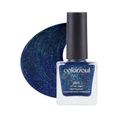 Colorsoul Glam Vegan Nail Enamel, Blue Sprinkles 8 ml - Nail Polish
