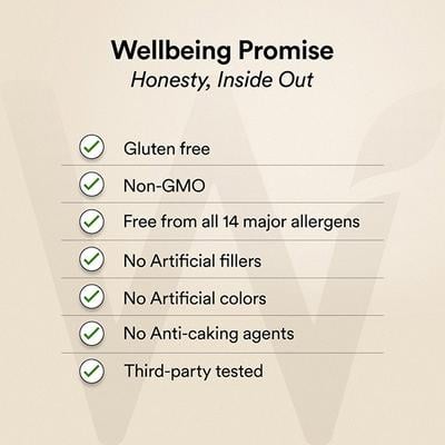 Wellbeing Nutrition Beauty Pure Marine Collagen with Hyaluronic Acid Supplements - Mango Peach Flavor 250 gm - Hair & Skin