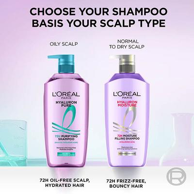 L'Oreal Paris Hyaluron Moisture 72H Moisture Filling Shampoo With Hyaluronic Acid 650 ml - Shampoos