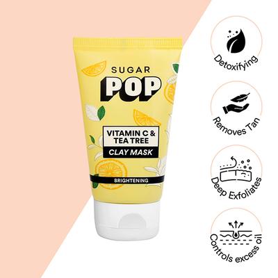 SUGAR POP Vitamin C & Tea Tree Clay Mask 50 gm - Masks & Peels