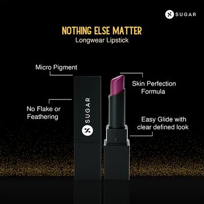 SUGAR Cosmetics Nothing Else Matter Longwear Lipstick - 20 Plum Alive (Deep Berry with cool undertone) 3.5 gm - Lipsticks