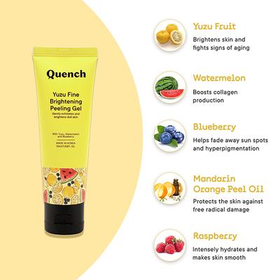 Quench Botanics Vitamin C Peeling Gel with Yuzu & Orange Peel To Brighten Dull Skin 50 ml - Masks & Peels
