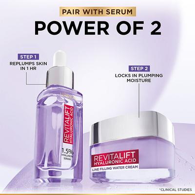 Loreal Paris Revitalift Hyaluronic Acid Micro - epidermic Hyaluron Line Filling Water Cream 50 ml - Face Moisturizers