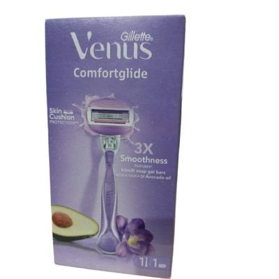 Gillette Venus Comfortglide 3X Smoothness Inbuilt Soap Gel Bars Razor - Avocado Oil 1's - Hair Removal Accessories