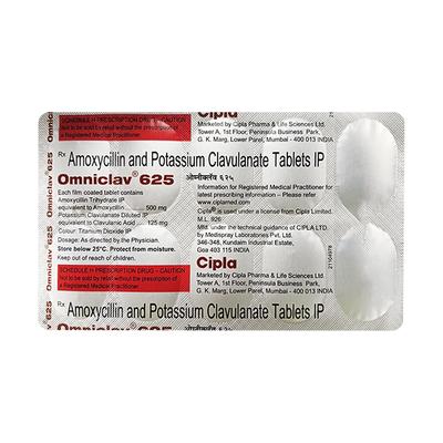OMNICLAV 625 Tablet 10's - Bacterial Infections-Pen