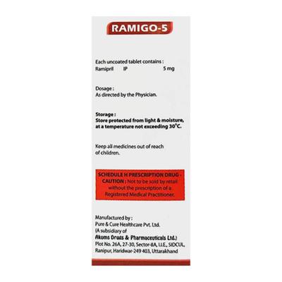 RAMIGO 5 Tablet 10's - Hypertension-ACE