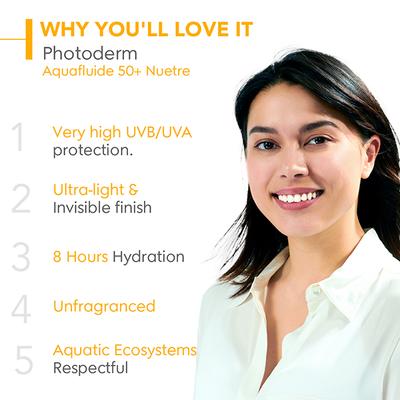 Bioderma Photoderm Aquafluide SPF 50+ PA++++ Invisible Sunscreen for All Skin Types, In Vivo Tested 40 ml - Face Sunscreen