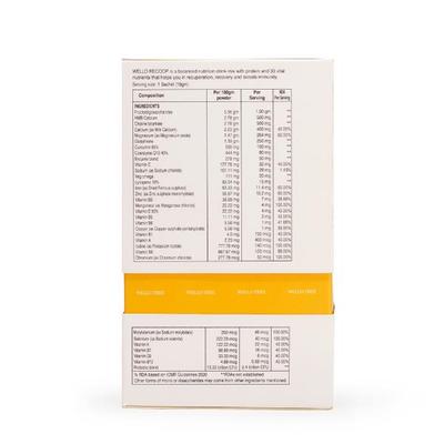 WelloTree Wello Recoop Protein Powder - Mango Flavour (Pack Of 6 x 18g) 1s - Protein Drink