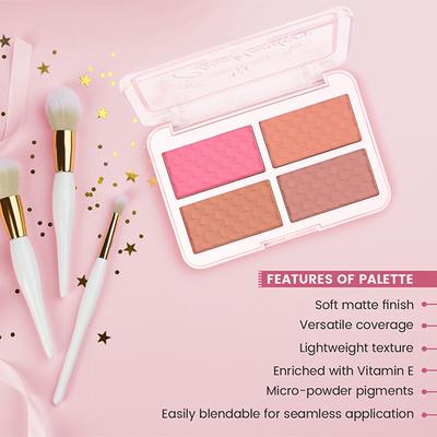 Half N Half Cheekleaders Blusher Palette for a Natural Flawless Look, Happiness-02 13.8 g - Blushes