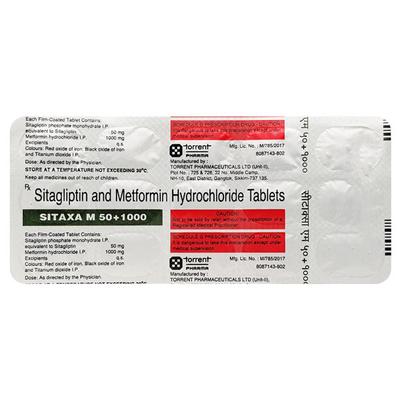 SITAXA M 50+1000 Tablet 15's - Diabetes-Ant