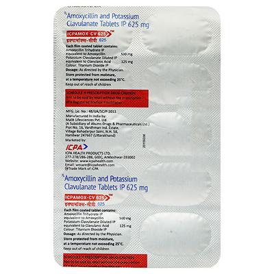 ICPAMOX CV 625 Tablet 10's - Bacterial Infections-Pen