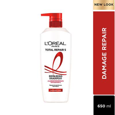 L'Oreal Paris Total Repair 5 Repairing Shampoo 4% Concentrate with Keratin XS Damage Hair 650ml - Shampoos