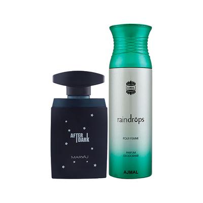 Maryaj After Dark EDP Woody Aromatic Perfume And Ajmal Raindrops Femme Deodorant Floral Chypre Fragrance 300 ml - Perfumes (Edt/Edp)