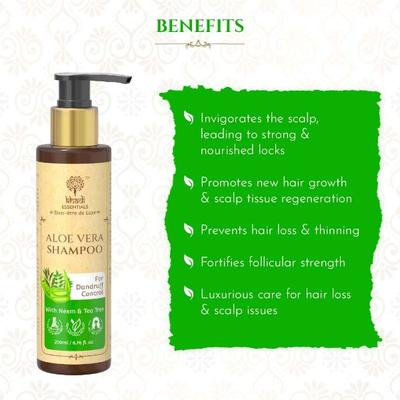 Khadi Essentials Hair Rinser - Aloe, Neem & Tea Tree with Pure Shikakai, Brahmi & Bhringraj Extracts 200 ml - Shampoos