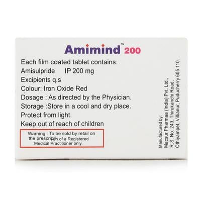 Amimind 200mg Tablet 10'S - Schizophrenia-Aps