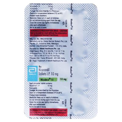 Nicoduce 10mg Tablet 20'S - Angina