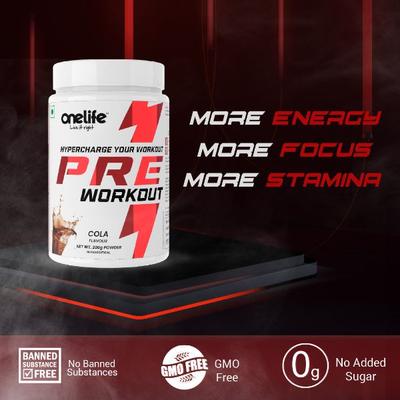Onelife Preworkout Powder - Cola 200 gm - Workout Essentials