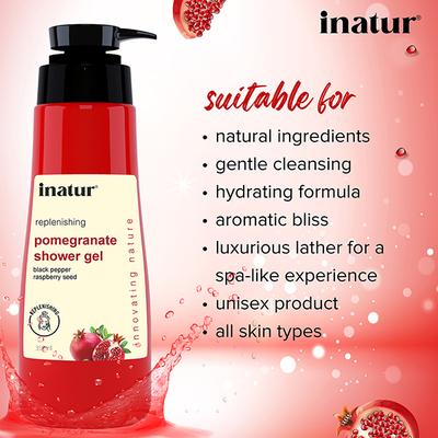 Inatur Pomegranate Shower Gel 350 ml - Shower Gels & Body Wash