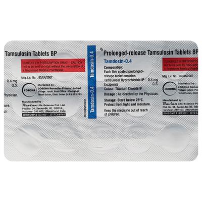 TAMDOSIN 0.4 Tablet 15's - Bladder And Prostate Disorders-Dru