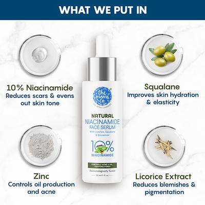 The Mom's Co. Natural 10% Niacinamide Face Serum With Licorice, Squalane 30ml - Face Serum