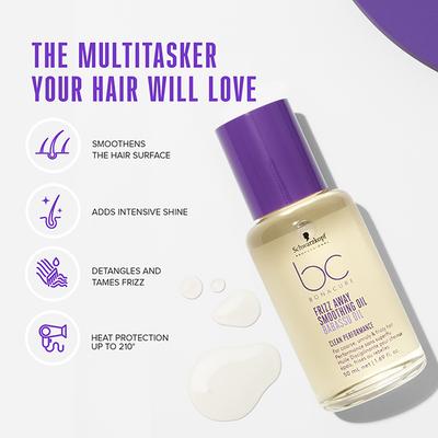 Schwarzkopf Professional Bonacure Frizz Away Smoothing Oil with Babassu Oil with Vegan Keratin 50 ml - Hair Serums
