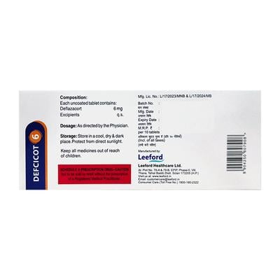 Defcicot 6mg Tablet 10'S - Hormonal Therapy-Imm
