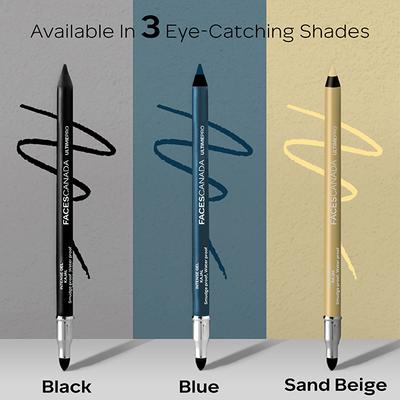 Faces Canada Ultime Pro Intense Gel Kajal With Smudger & Sharpener - Sand Beige 1.2 gm - Kajal & Kohls