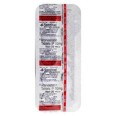 Vast 20mg Tablet 10'S - High Cholesterol-Dys