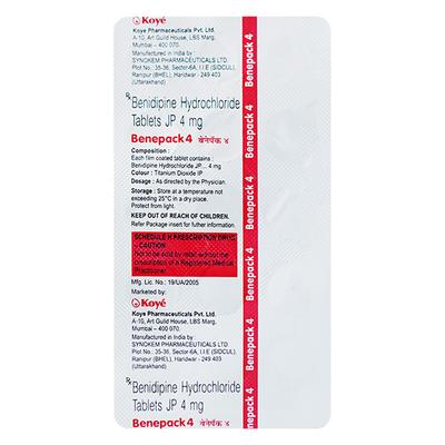 BENEPACK 4mg Tablet 15's - Hypertension-Cal
