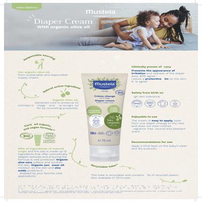 Mustela Bio Organic Diaper Cream 75 ml - Rash Creams