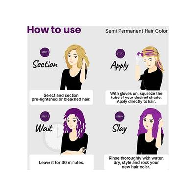 2.Oh! Semi Permanent Hair Color 100 ml each - Purple 2's - Crème