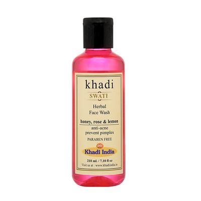 Khadi Swati Herbal Facewash - Honey, Rose & Lemon 210 ml - Face Wash & Cleansers