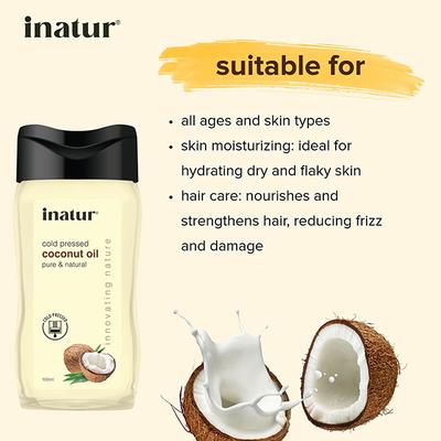 Inatur Pure & Cold Pressed Oil - Coconut 100 ml - Massage Oils