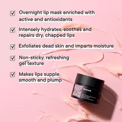 Quench Botanics Lip Sleeping Mask with Cherry Blossom for Intense Hydration & Plumpness 15 ml - Masks & Peels
